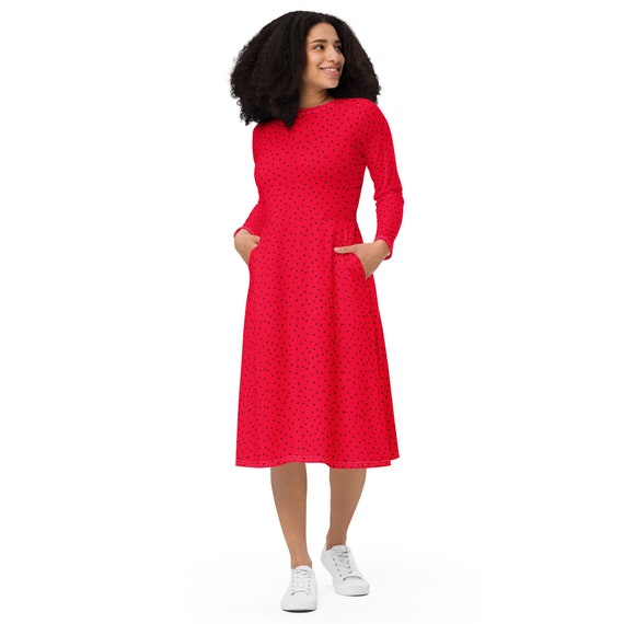 watermelon midi dress Yevu Midi Wrap Dress - Watermelon
