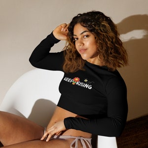 inspirational Recycled long-sleeve crop top