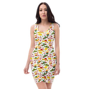 bodycon mexican dress Zinia Elastic Mexican Dress One Size / White