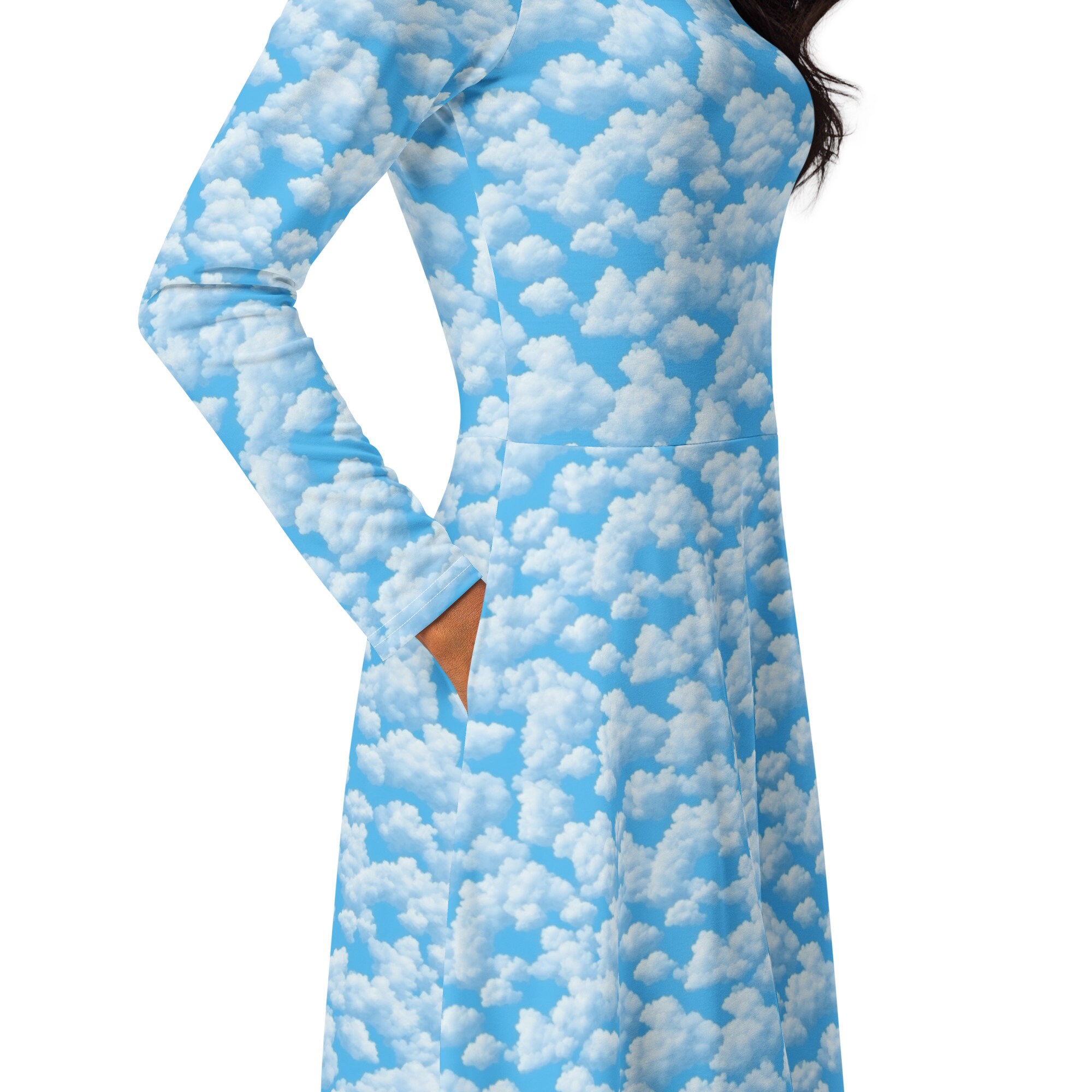 knee length dresses for ladies Indigo Sky Midi Dress Teuta Matoshi