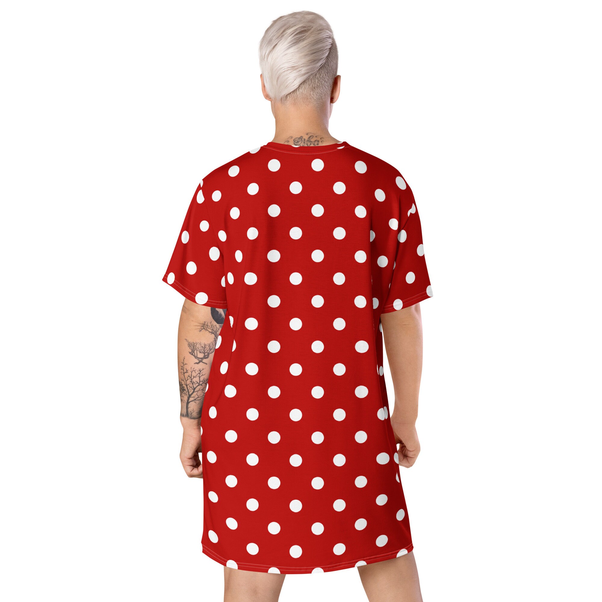 strapless open back dress (S/M) Custom Reworked 60s/70s Red/White Polka Dot Mini Dress