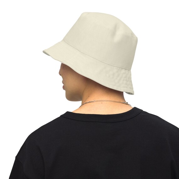 Vintage bucket hat, beige, perfect piece for beach, festivals, very unique Solid Beige Reversible Bucket Hat, Summer Fashion Hat  main image 2