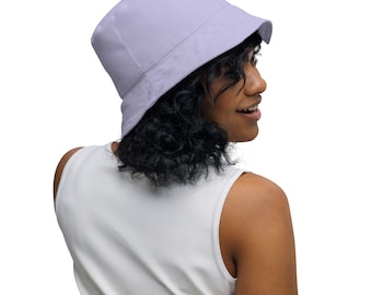 Solid Pastel Purple Reversible Bucket Hat, Summer Fashion Hat, Casual Outdoor Hat, All over Print, Aesthetic Beach Hat, Festival Wear,Unisex