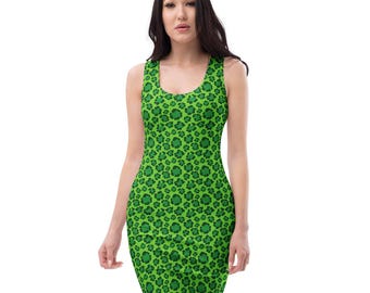 Cheetah Leopard Printed Bodycon Dress, Boho Fashion Sleeveless Fitted Dress, Sexy Summer Beach Dress, Evening Party Dress, Gifts for Her