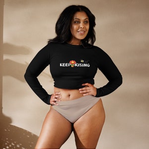 inspirational Recycled long-sleeve crop top