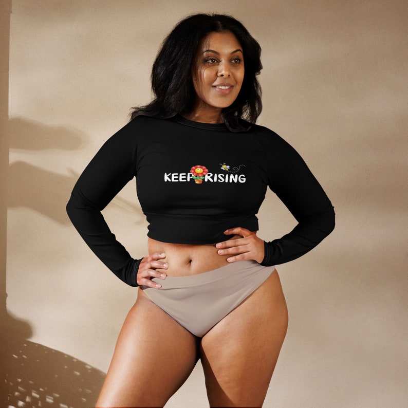 inspirational Recycled long-sleeve crop top