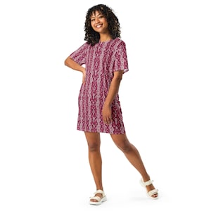 Snake Skin Printed T-shirt Dress for Women, Snake Lover Gift, Aesthetic Fashion Dress Shirt, Cute Lounge wear Shirt, Casual Beach Dress