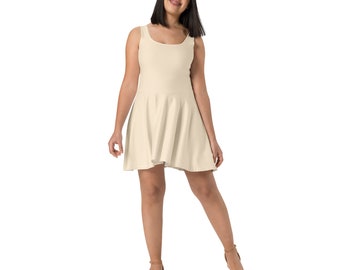 apricot skater dress Bell Sleeve Knitted Skater Mini Dress