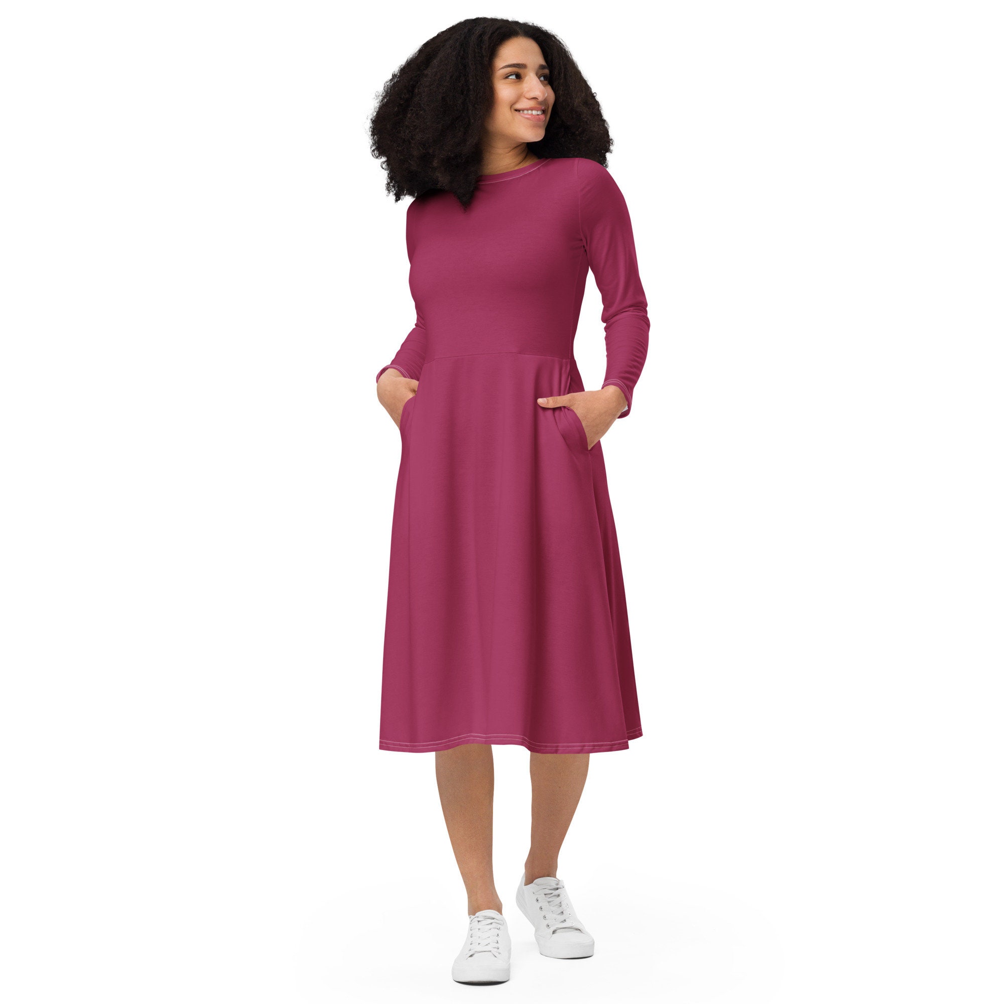 knee length dresses for ladies Never Leave You Behind Berry Purple Floral Midi Dress  Shop the Mint
