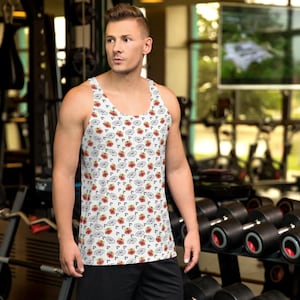 Tiger Lions Animal Printed Men&#39;s Tank Top, Big Cat Lover Gift, Gym Workout Tank, Fitness Top, Summer Beach Tank, Everyday Wear, Muscle Tank