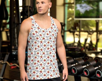 Tiger Lions Animal Printed Men's Tank Top, Big Cat Lover Gift, Gym Workout Tank, Fitness Top, Summer Beach Tank, Everyday Wear, Muscle Tank