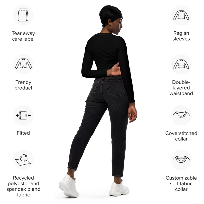 inspirational Recycled long-sleeve crop top