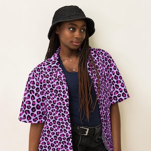 Cheetah Leopard Printed Button Down Shirt, Designer Festival Fashion All Over Print Shirt, Boho Hippie Y2K Shirt, Cheetah Lover, Unisex