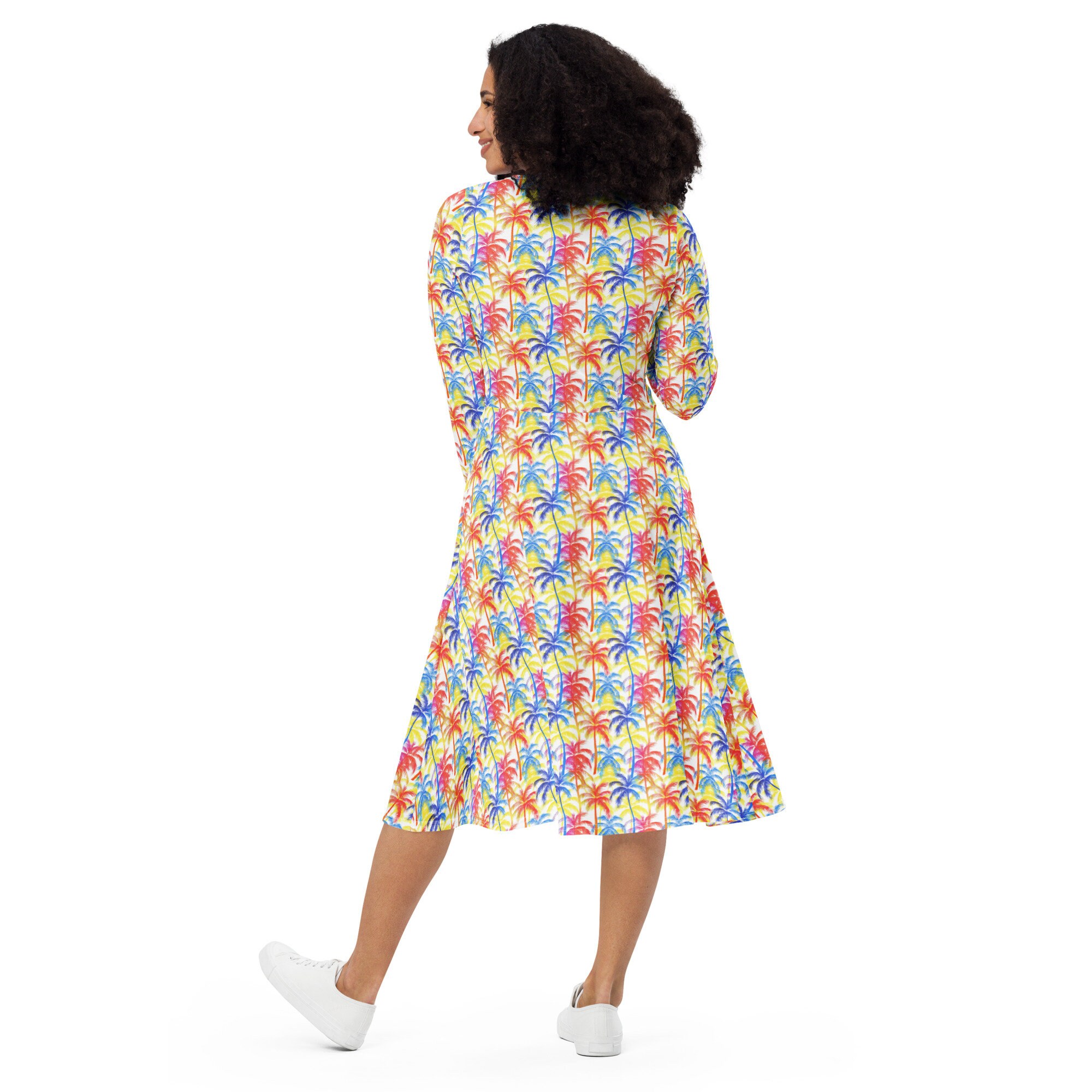 midi beach dresses with sleeves Qolati Summer Dresses for Women Boho V Neck Ruffle Sleeve Midi Dress Casual Stretch High Waist Tiered Pleated Swing Beach Sundress, Women's, Size: