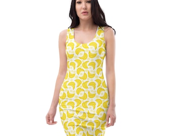 dress with bananas Cubic Banana Lily by Miss Lulo X-Small 82 cm (32.3) / Waist Farm Rio + ripe bananas