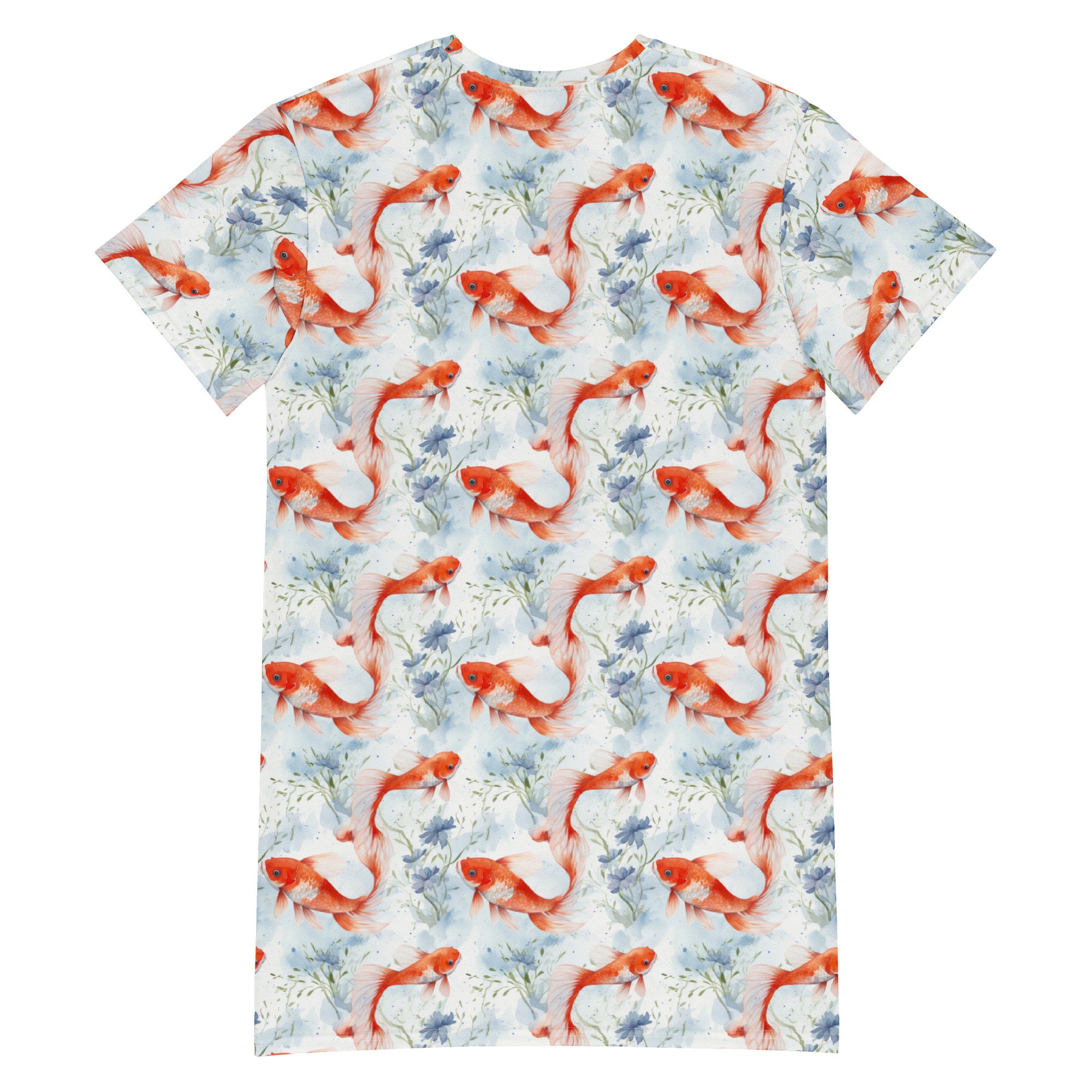 koi fish overdyed t shirt dress KOI FISH OVERSIZE TEE Hokuro