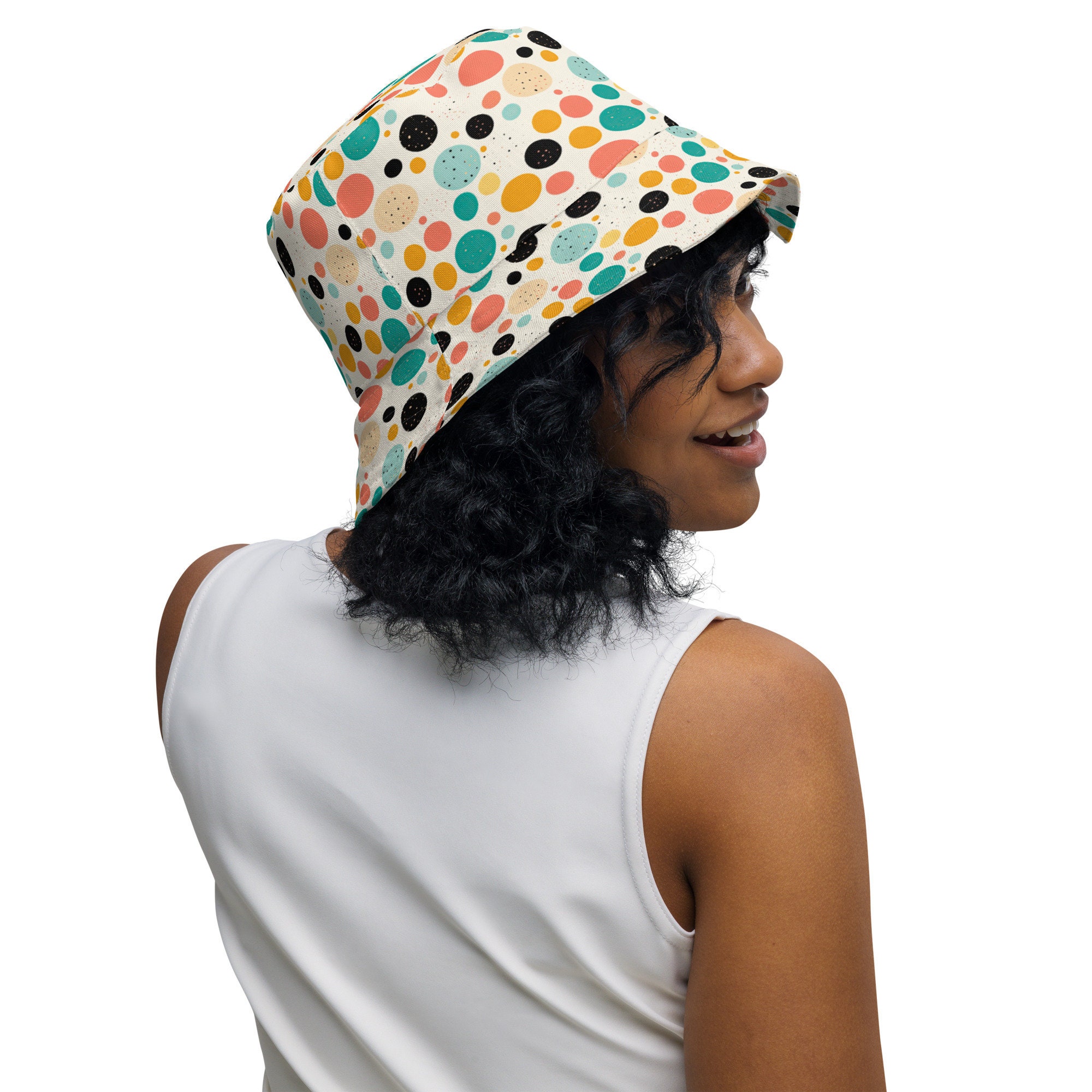 Cotton Polyester Bucket Hat with Patterned Print for Sun Protection 100% Premium Cotton Bucket Hat Fishing Sun Safari with Chin  main image 4