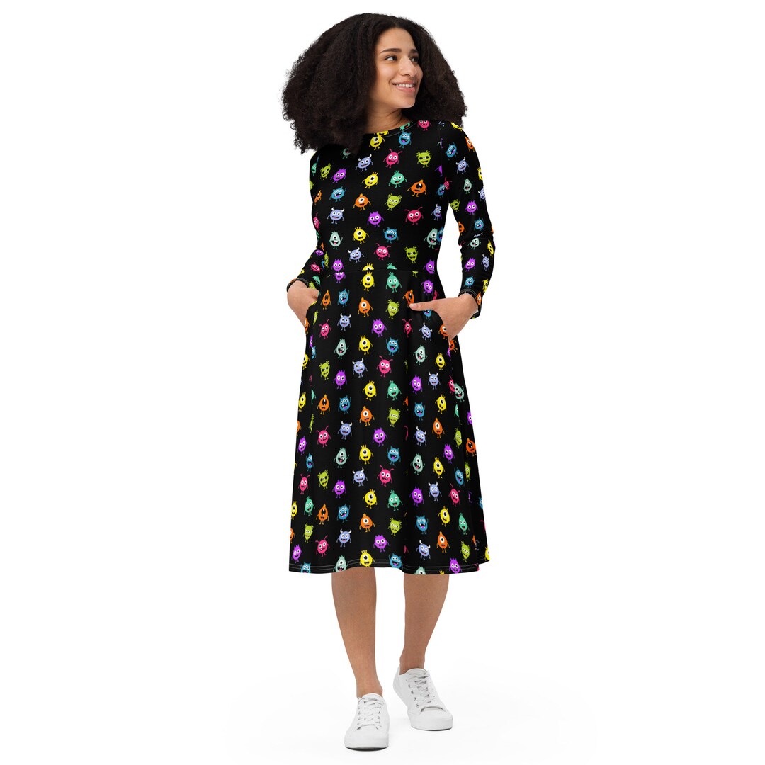 Aliens Sci Fi Midi Dress Women, UFO Aliens Fan Dress, Modest Dress ...