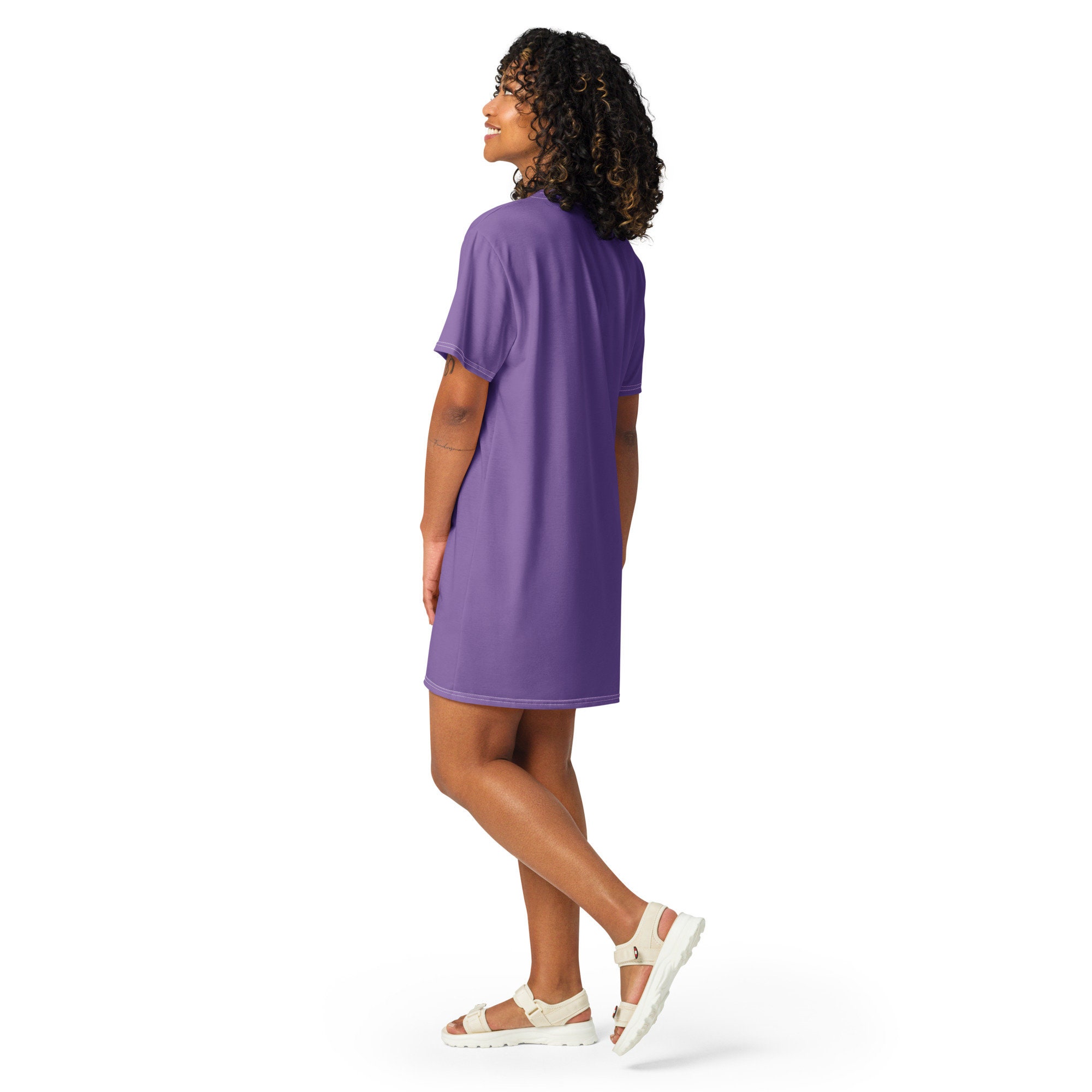 purple t shirt dresses Women's 100% Organic Cotton T-Shirt Dress XL / Eggplant