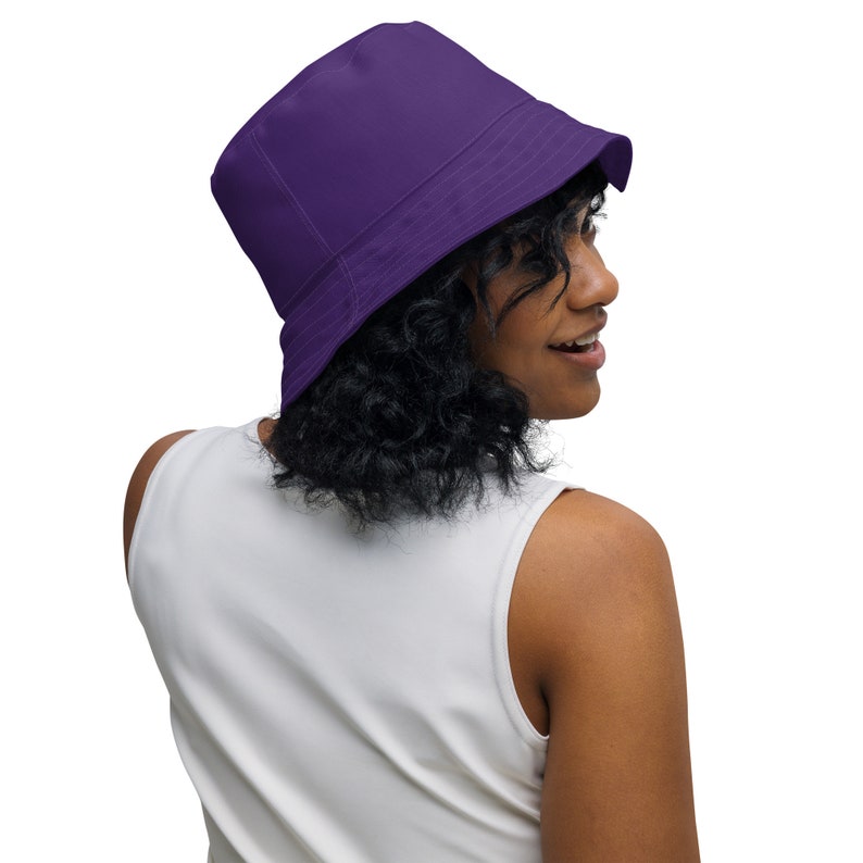 Purple fashion accessories - Solid Royal Purple Reversible Bucket Hat - Unisex 