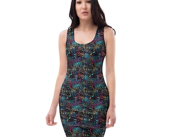 Computer Science Printed Bodycon Dress, Computer Student Teacher Dress, Midi Prom Party Dress, Computer IT Tech Woman Gifts