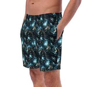 Disco Balls Printed Men&#39;s Swim Trunks, All over Print Swimming Trunks Shorts, Aesthetic Summer Beach Pool Swim Trunks, Novelty Sporty Trunks