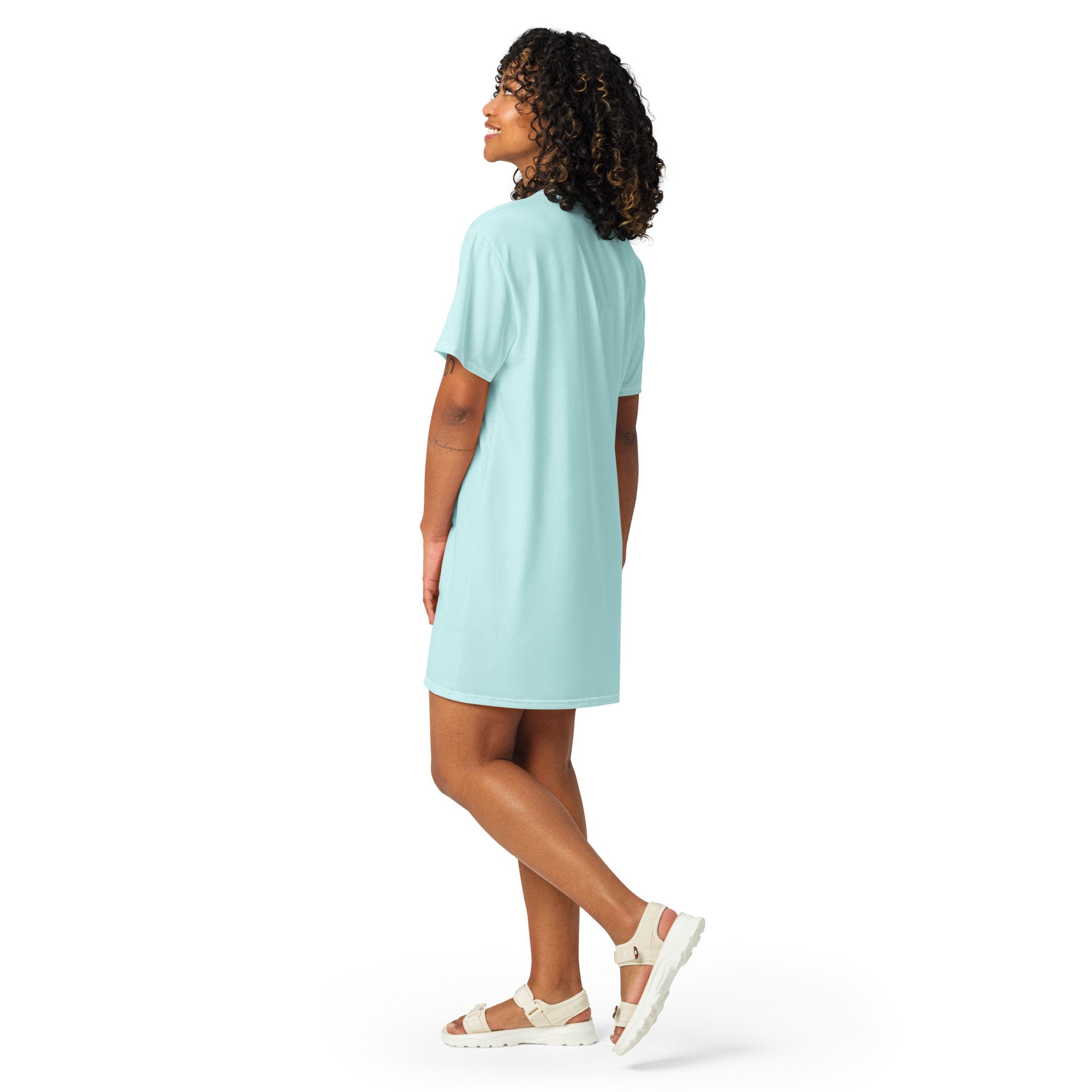open lace back dress Pocket T-Shirt Dress Oatmeal - Made in Canada