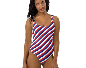 Badeanzug mit USA-Flagge, patriotischer Bedruckung, einzigartiger einteiliger Badeanzug für Damen, farbenfroher Badeanzug für Damen, Geschenke zum 4. Juli für Sie