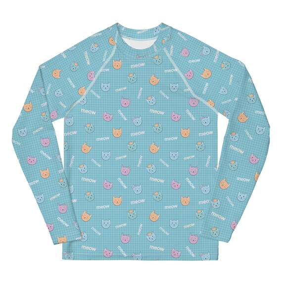 Cats Rash Guard for Youth Cute Rash Guard Teens Boys Girls Etsy