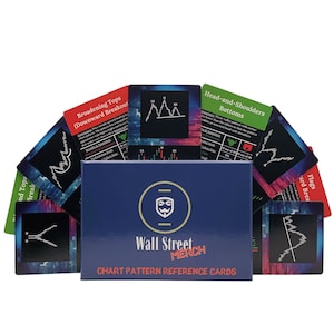 Tarjetas flash de patrón de gráfico del mercado de valores / Tarjetas de referencia / Regalo de comerciante diario / Regalo de inversión / Educación sobre el mercado de valores / Apuestas de Wall Street