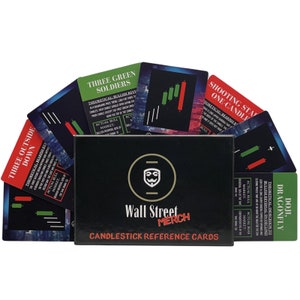 Tarjetas flash de velas del mercado de valores / Tarjetas de referencia / Regalo de comerciante diario / Regalo de inversión / Educación sobre el mercado de valores / Apuestas de Wall Street / WSB