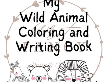 Tier Mal- und Schreibbuch, Handschrift Praxis, Tiere ausmalen, Malbuch zum Ausdrucken, Kindergarten