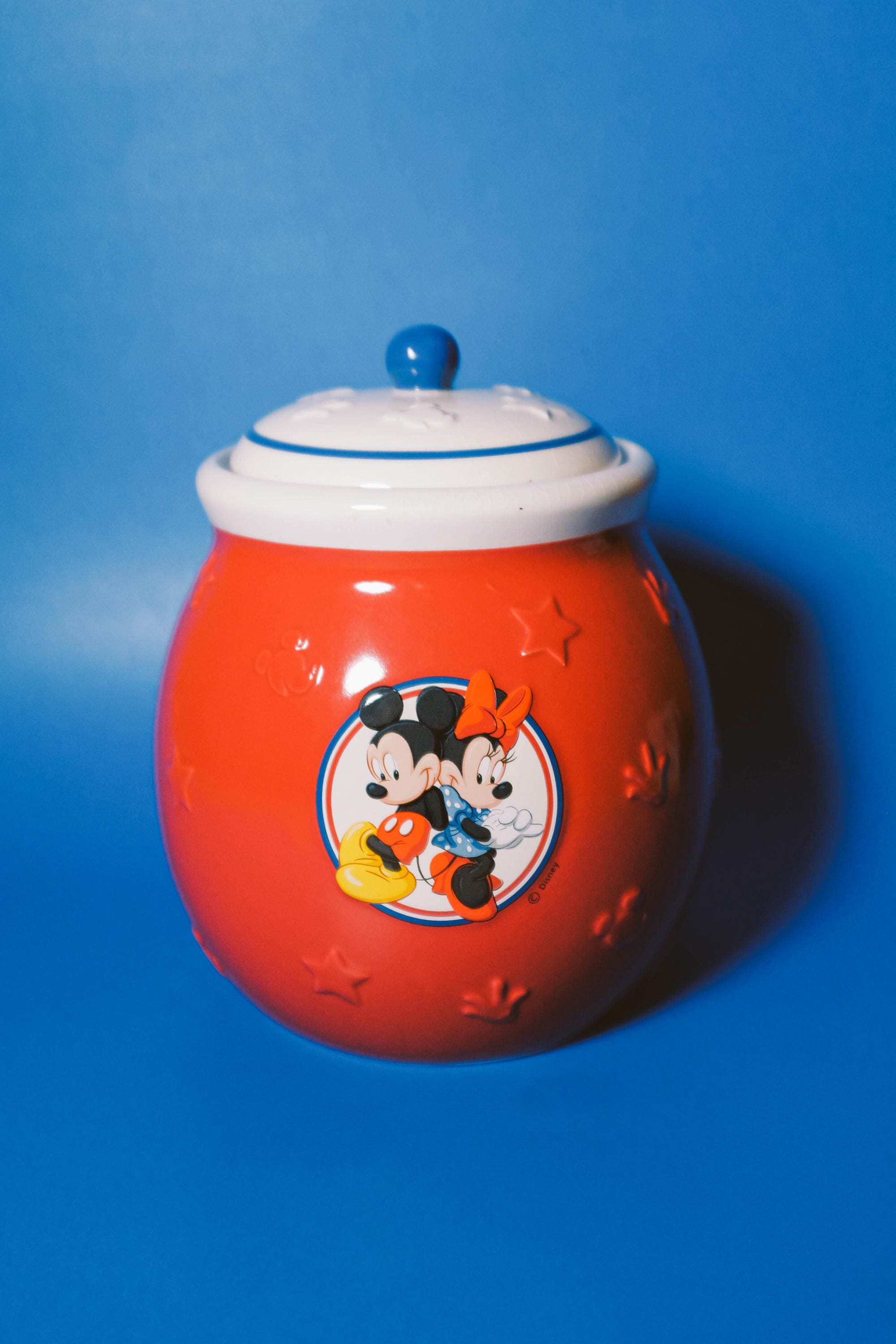 ヴィンテージ　ガラスクッキージャーDisney ミッキー＆ミニー Vintage Disney's Mickey and Minnie Cookie Jar - Etsy