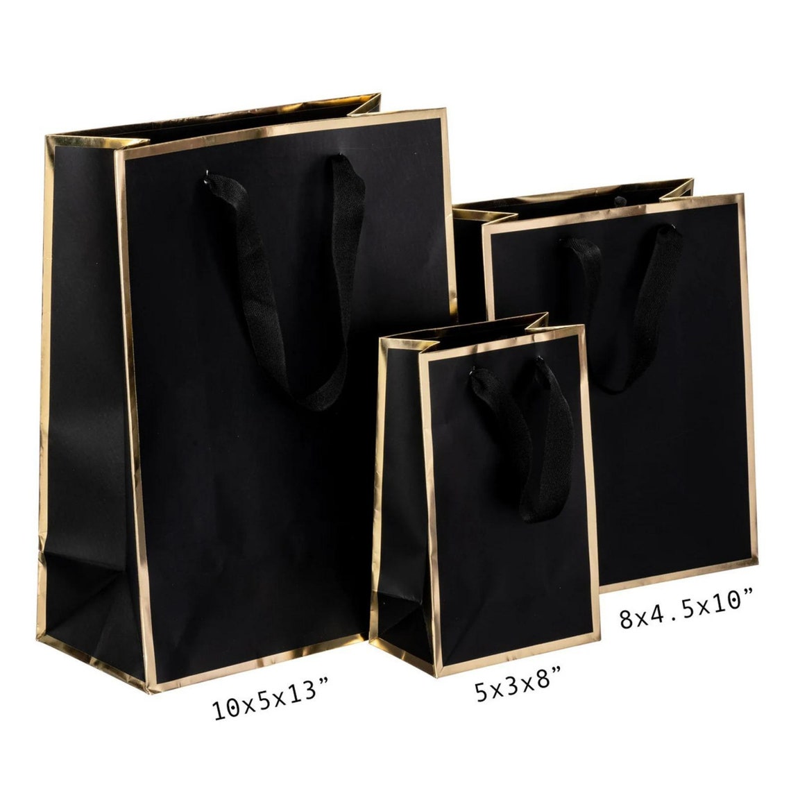 10-pack Black & Gold Gift Bags Black and Gold Queen West - Etsy