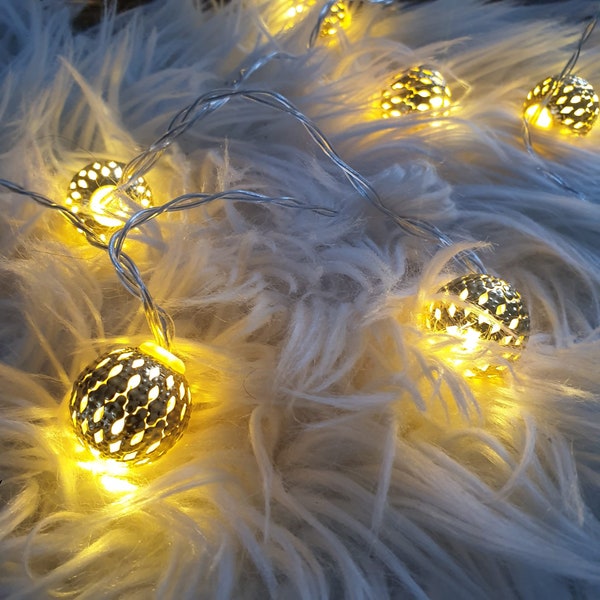 String Lights Decorative Gold Moroccan Style, Gold Fairy Lights, Gold Ramadan Lights, Gold Eid Lights, Diwali Lights 3m