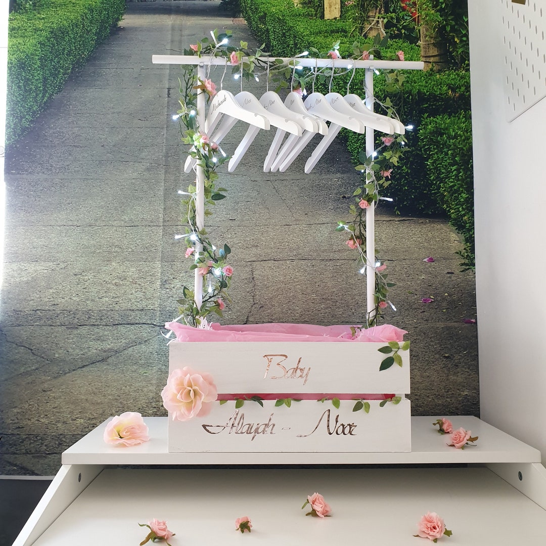 Baby Hamper Crate With Clothing Rail, Rail Crate, Baby Gifts, Baby