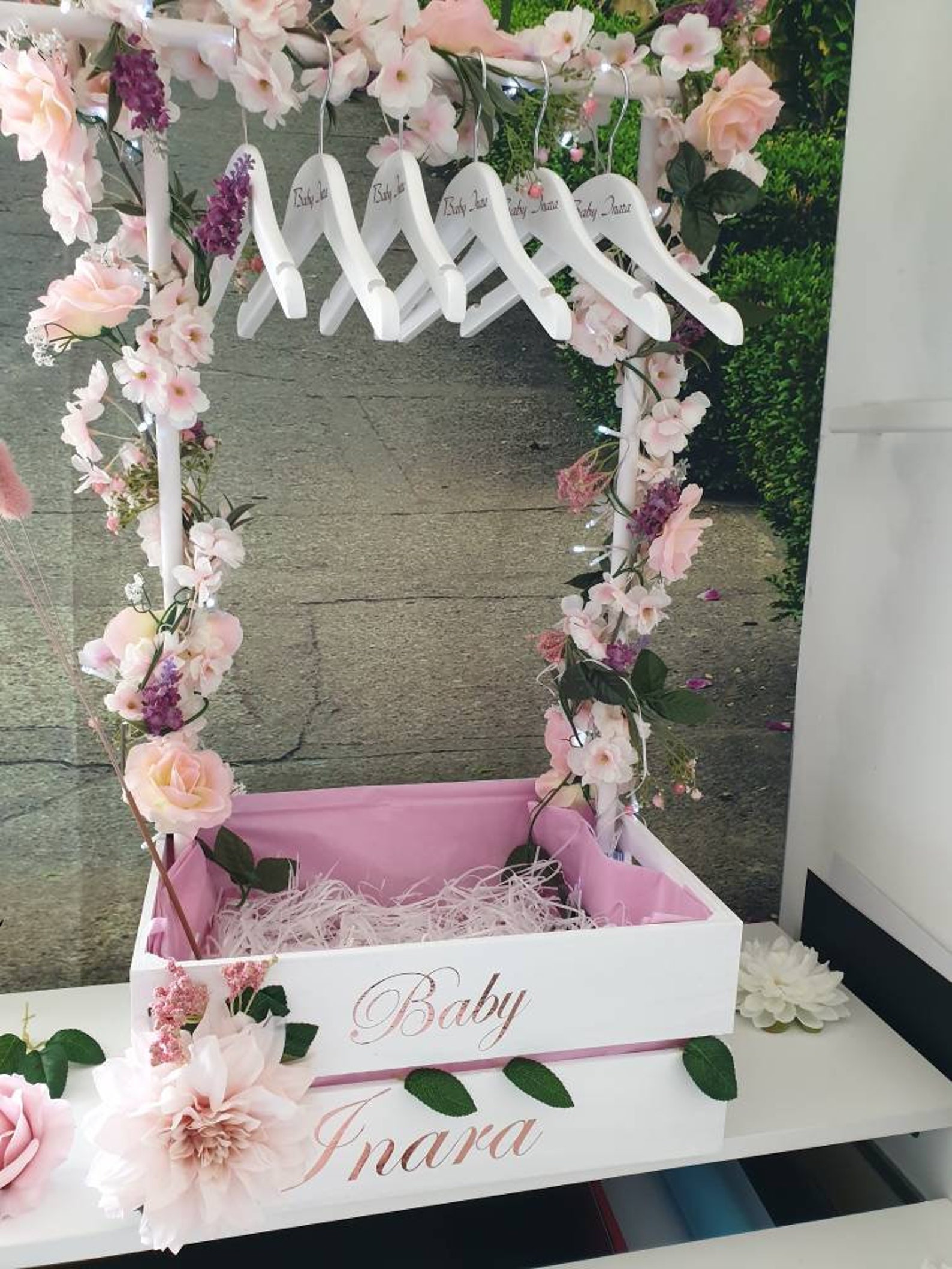 Baby Hamper Crate With Clothing Rail Rail Crate Baby Gifts Etsy UK