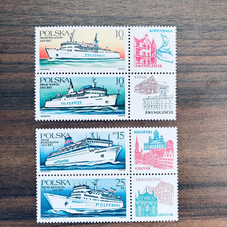 1986 Poland Ferryboats Stamps: Polish Baltic Maritime ferries FDC Collection