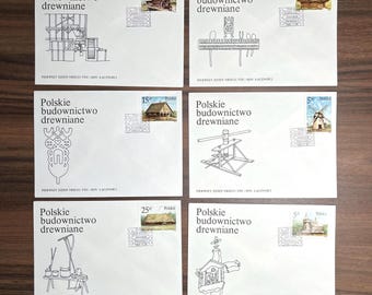 Vintage Polish Architecture Stamps: 1986 FDC Poland Set
