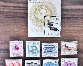 1965 Warsaw Vintage Poland Stamps - Seven Centuries of Warsaw rare postage