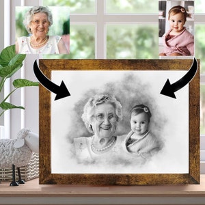 Add Deceased Loved One to Photo, Loss of Mother, Memorial Gift, Combine Photos with Passed Away Person, Custom Family Portrait, Mother&#39;s Day