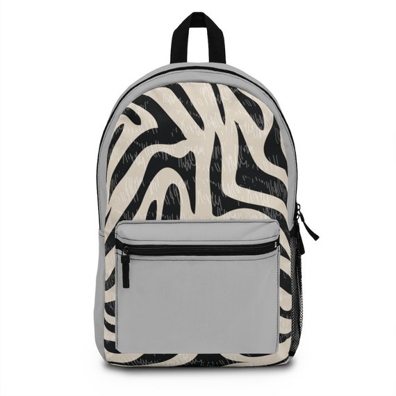 Animal Print, Zebra Print, Grey / Gray Animal Print Backpack - Etsy