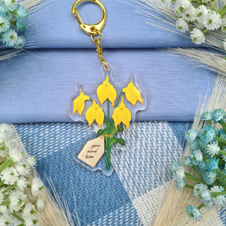 Merlin Frame Keychain BBC Merlin Mortaeus Flower Bouquet | Acrylic Keychain / Charm ...