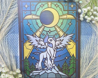 Harbinger of Doom Stained Glass Window Wall Art Print
