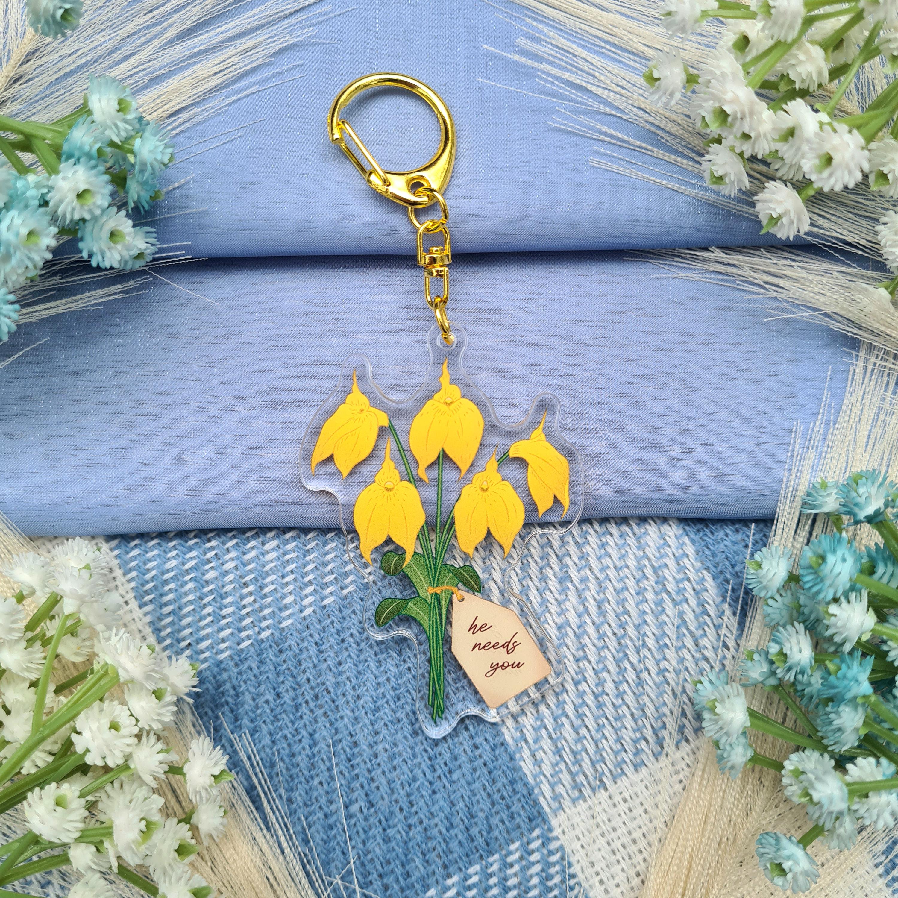 Merlin Frame Keychain BBC Merlin Mortaeus Flower Bouquet | Acrylic Keychain / Charm ...