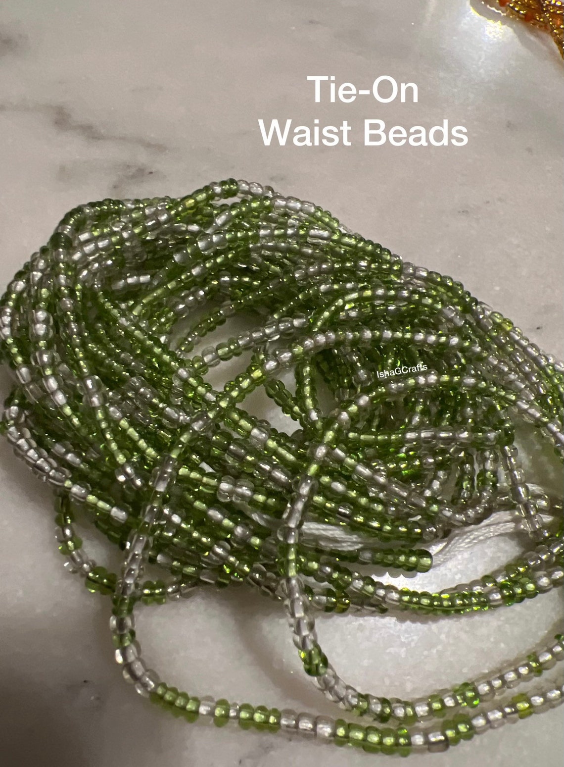 Crystal Glass Waist Beads/african Waist Beads/transparent Etsy
