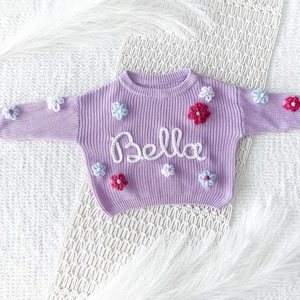 Personalized sweater for Babies and Toddlers-Hand-Embroidered image 3