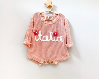 Personalized: Heirloom Speckled Baby Rompers.