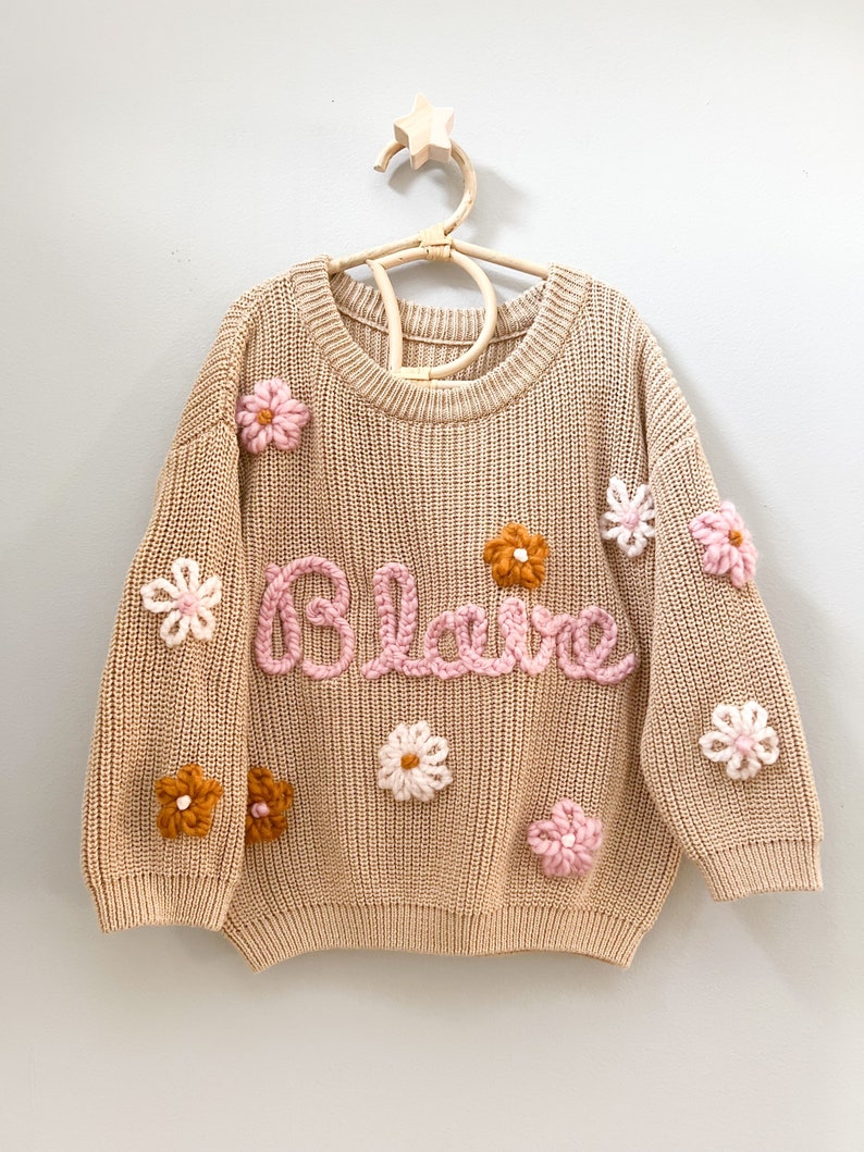 Personalized sweater for Babies and Toddlers-Hand-Embroidered image 4