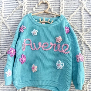 Personalized sweater for Babies and Toddlers-Hand-Embroidered image 2